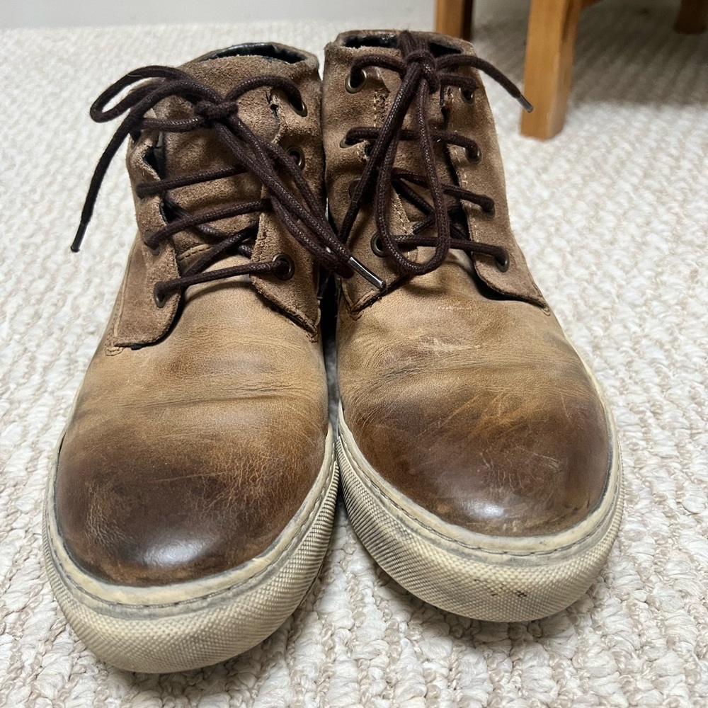 Distressed look leather and suede Rogue boots